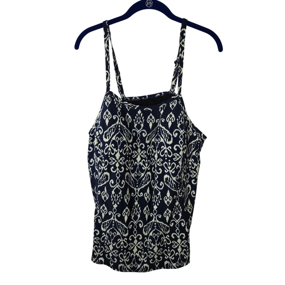 Jinxueer Navy Cream Padded No Wire Tankini Top Only Size 20 W